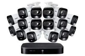 1080p HD 16-Channel Security System with 16 1080p HD Active Deterrence Security Cameras, Advanced Motion Detection and Smart Home Voice Control