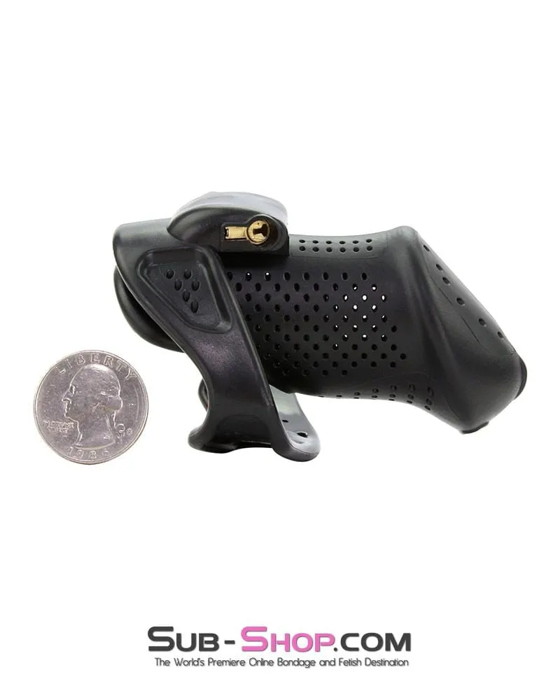 1304AR      Mistresses Slave Black High Security Ventilated Locking Male Chastity Device - MEGA Deal