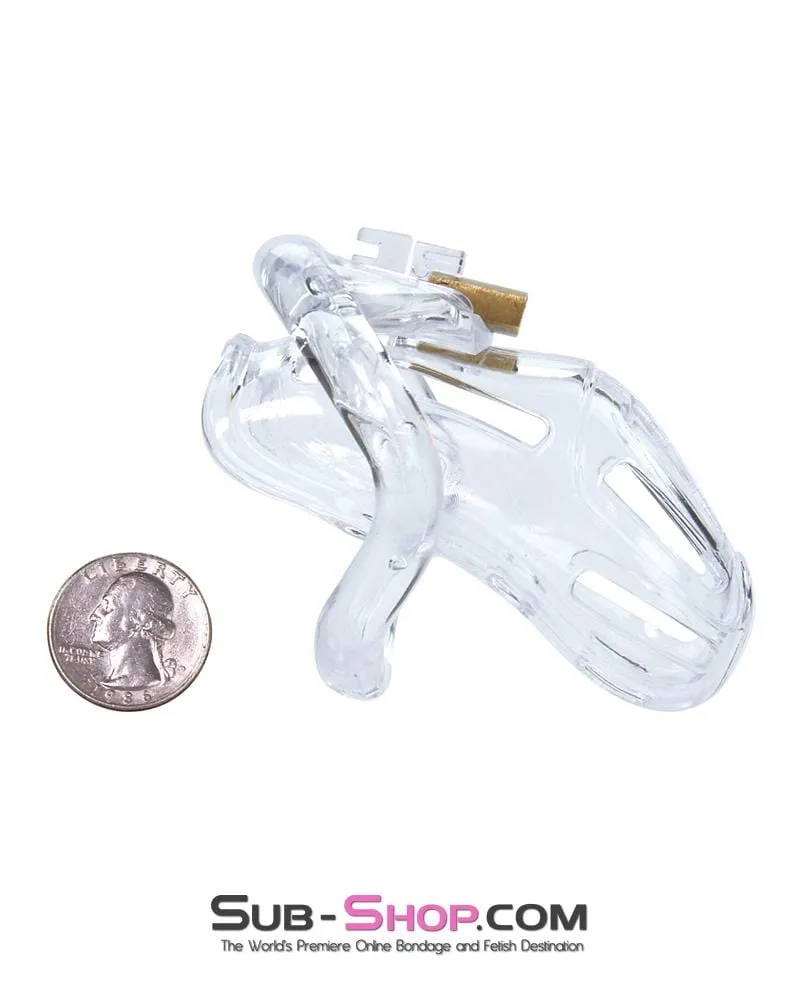 1506AR      Jailhouse Cock Clear Locking Male Chastity Cage - MEGA Deal