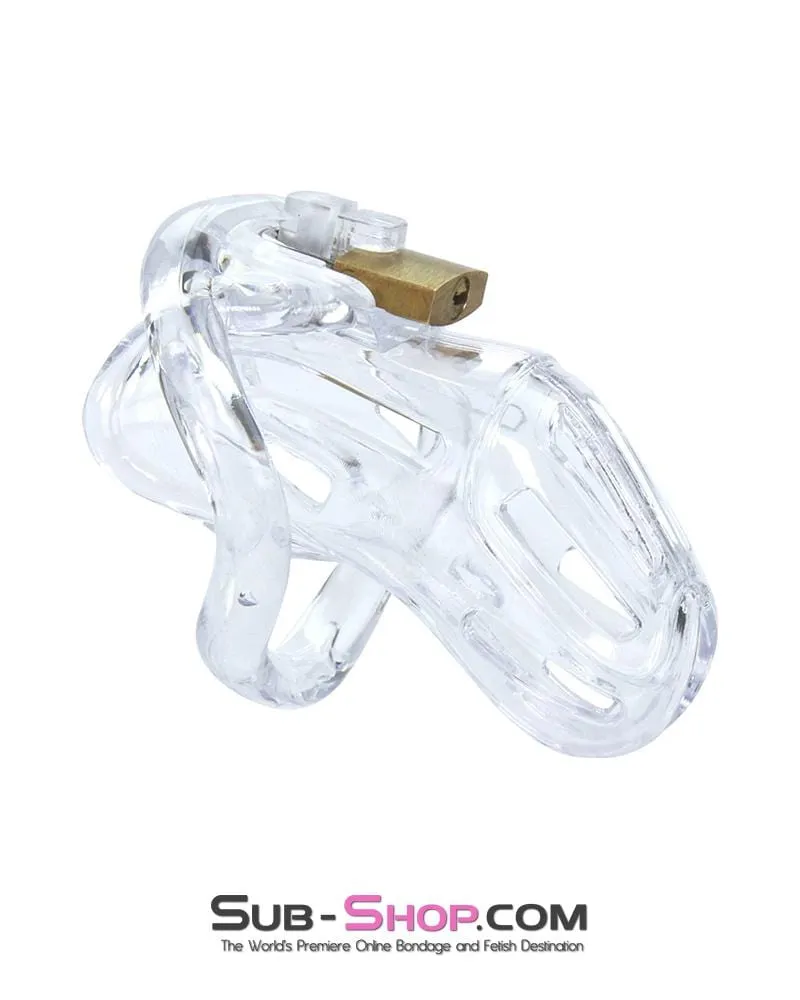 1506AR      Jailhouse Cock Clear Locking Male Chastity Cage - MEGA Deal