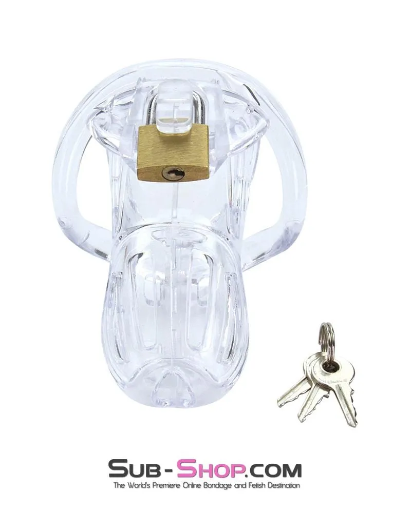 1506AR      Jailhouse Cock Clear Locking Male Chastity Cage - MEGA Deal