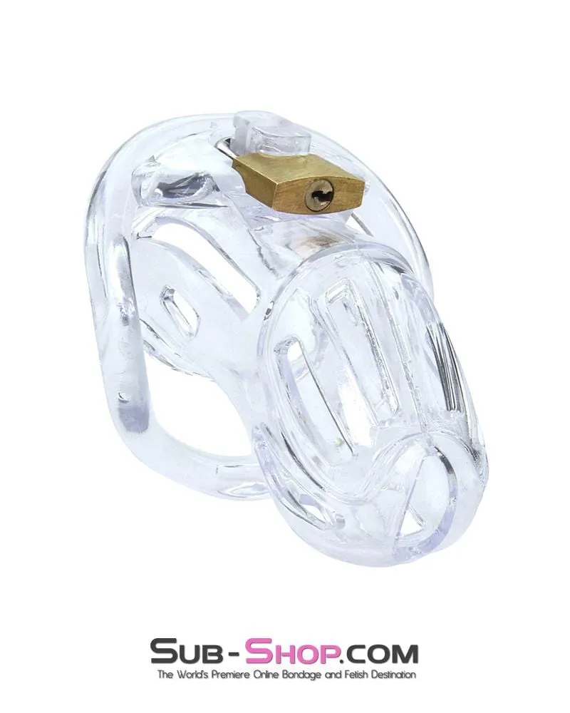 1506AR      Jailhouse Cock Clear Locking Male Chastity Cage - MEGA Deal