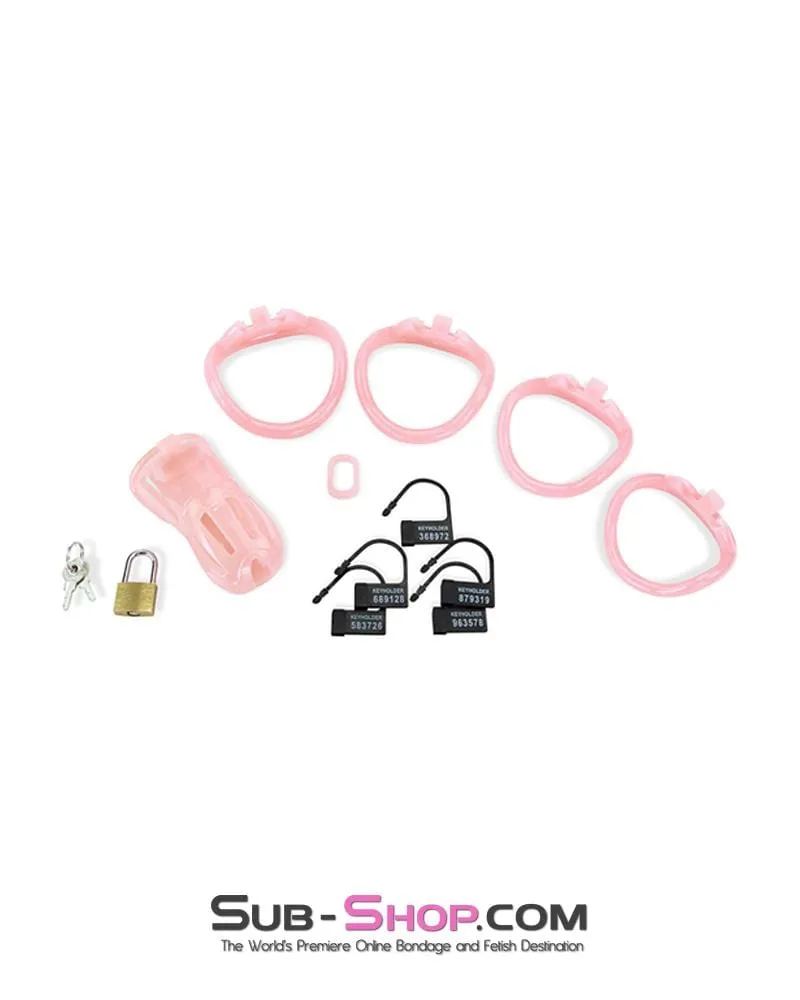 1533AR      Prison Bitch Pink Jailhouse Cock Locking Male Chastity Cage - MEGA Deal