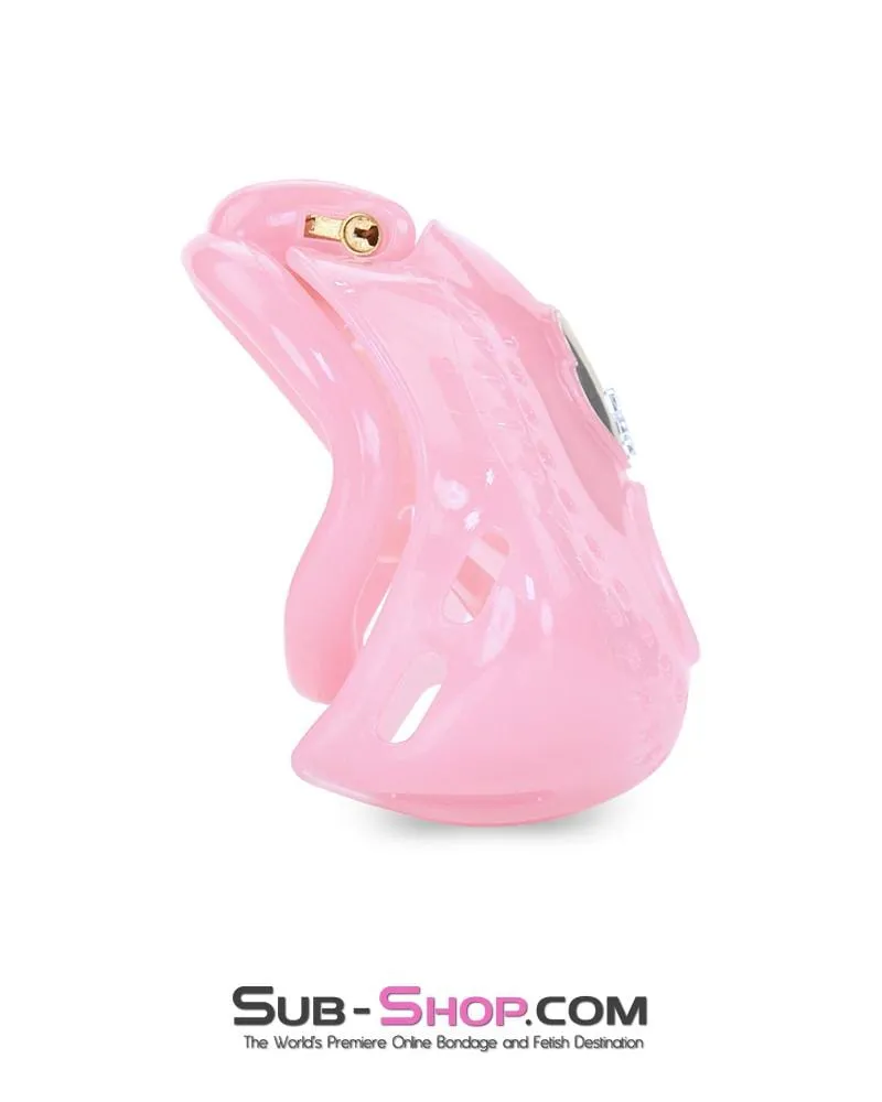 1587AR      Small Sissy Dungeon Cage Pink High Security Full Coverage Male Chastity Device - MEGA Deal