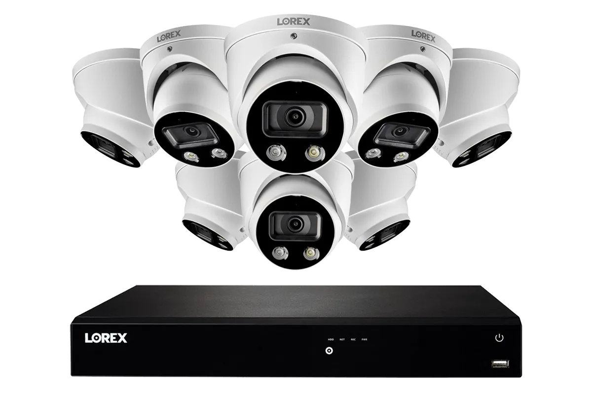 16-Channel 4K Fusion NVR System with 8 Smart Deterrence Dome IP Security Cameras with Smart Motion Detection Plus