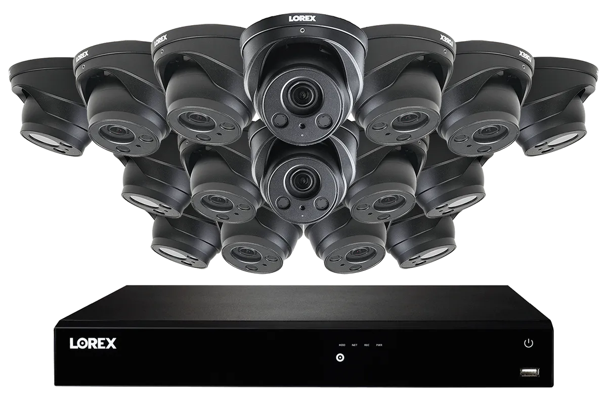 16-Channel 4K Nocturnal IP NVR System with Sixteen 4K (8MP) Motorized Zoom Lens Dome Cameras, 250FT Night Vision