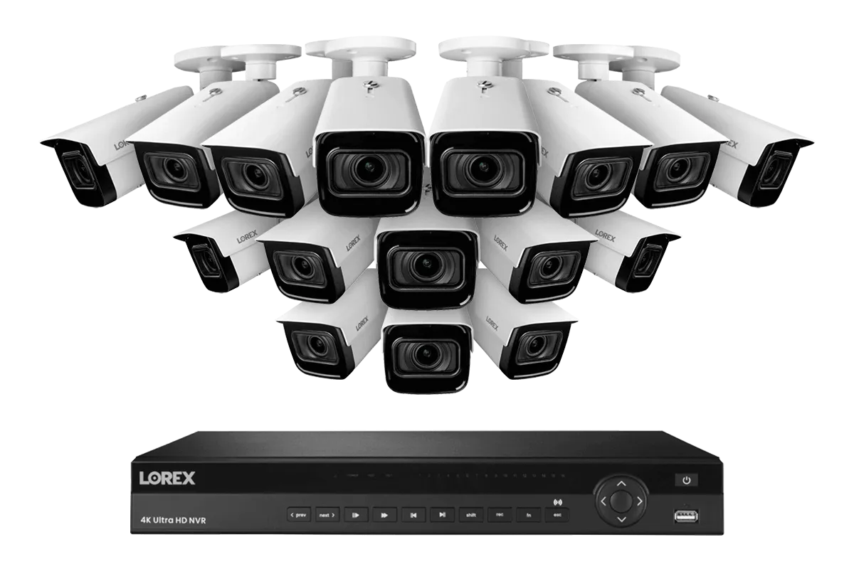 16-Channel Nocturnal NVR System with 4K (8MP) Smart IP Optical Zoom Security Cameras with Real-Time 30FPS Recording