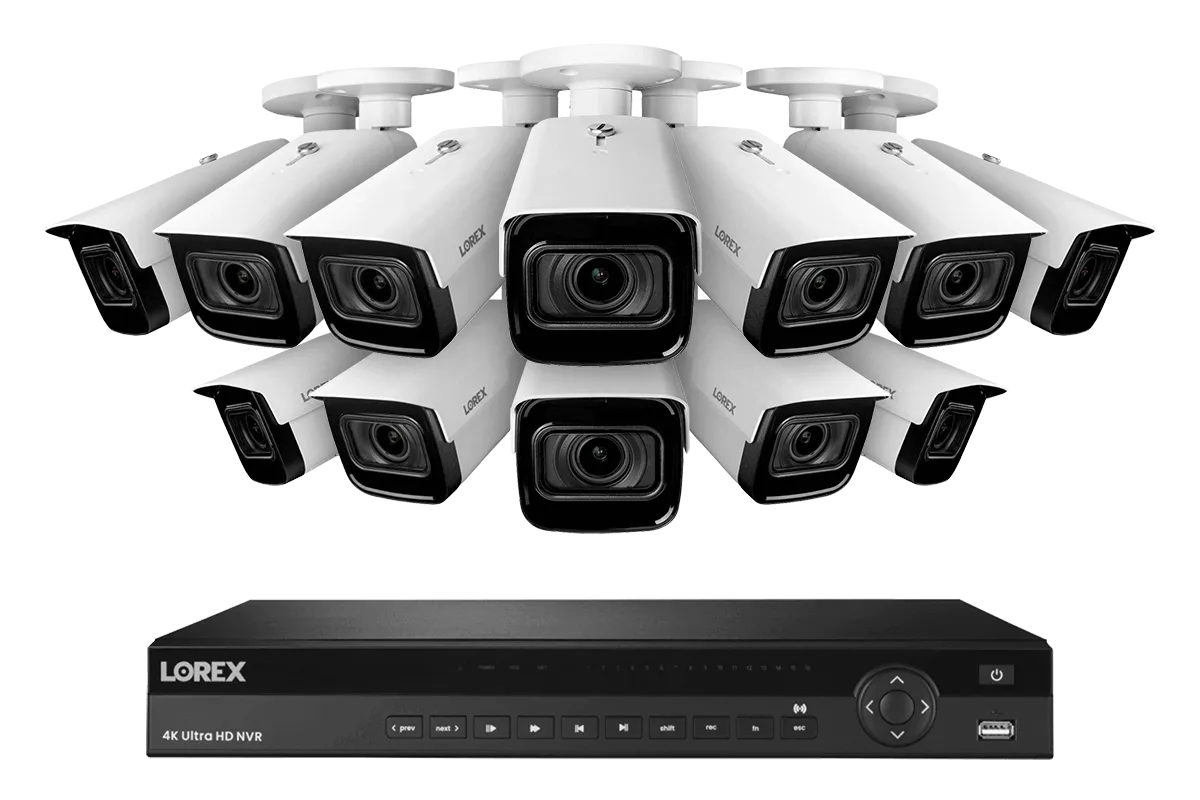 16-Channel Nocturnal NVR System with 4K (8MP) Smart IP Optical Zoom Security Cameras with Real-Time 30FPS Recording