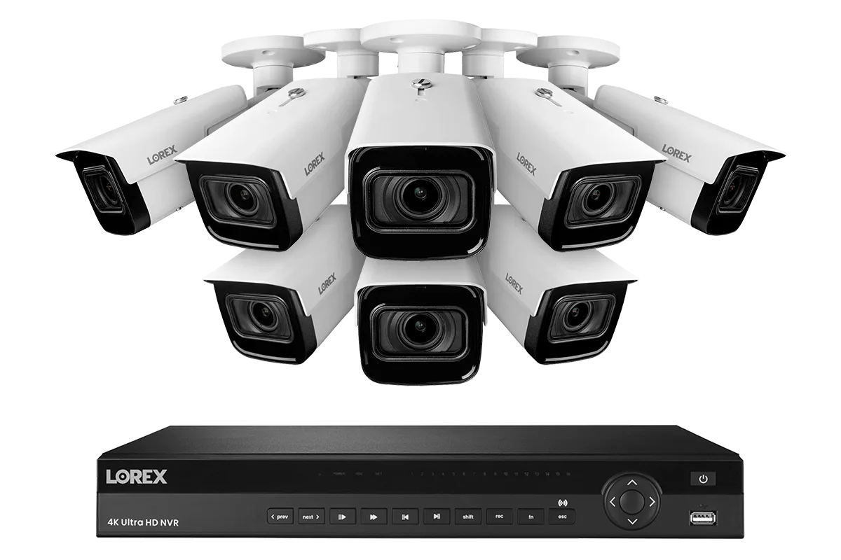 16-Channel Nocturnal NVR System with 4K (8MP) Smart IP Optical Zoom Security Cameras with Real-Time 30FPS Recording