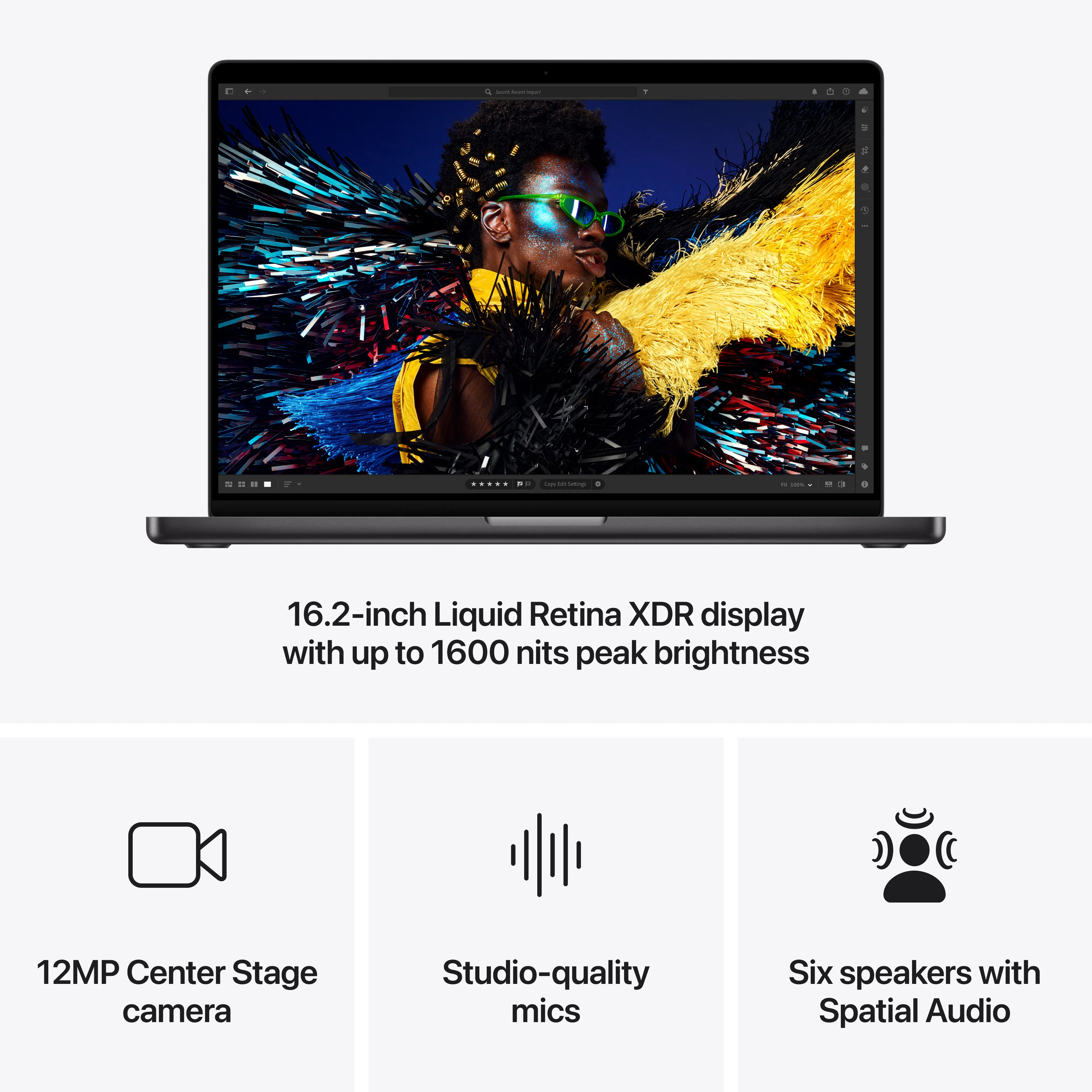 16-inch MacBook Pro - M4 Pro (14-Core CPU and 20-Core GPU) - Space Black - Standard Glass