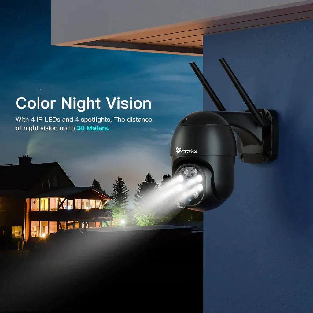 2 PACK 2K 4MP Wireless Security Camera with Human Detection and Auto Tracking-30m Color Night Vision