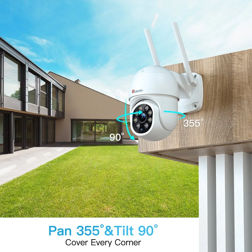 2K 4MP Wireless Security Camera with Human Detection and Auto Tracking-30m Color Night Vision