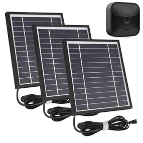 3 Pack Solar Panel Works for Blink Outdoor Camera, 11.8Ft Outdoor Power Charging Cable and Adjustable Mount Weatherproof