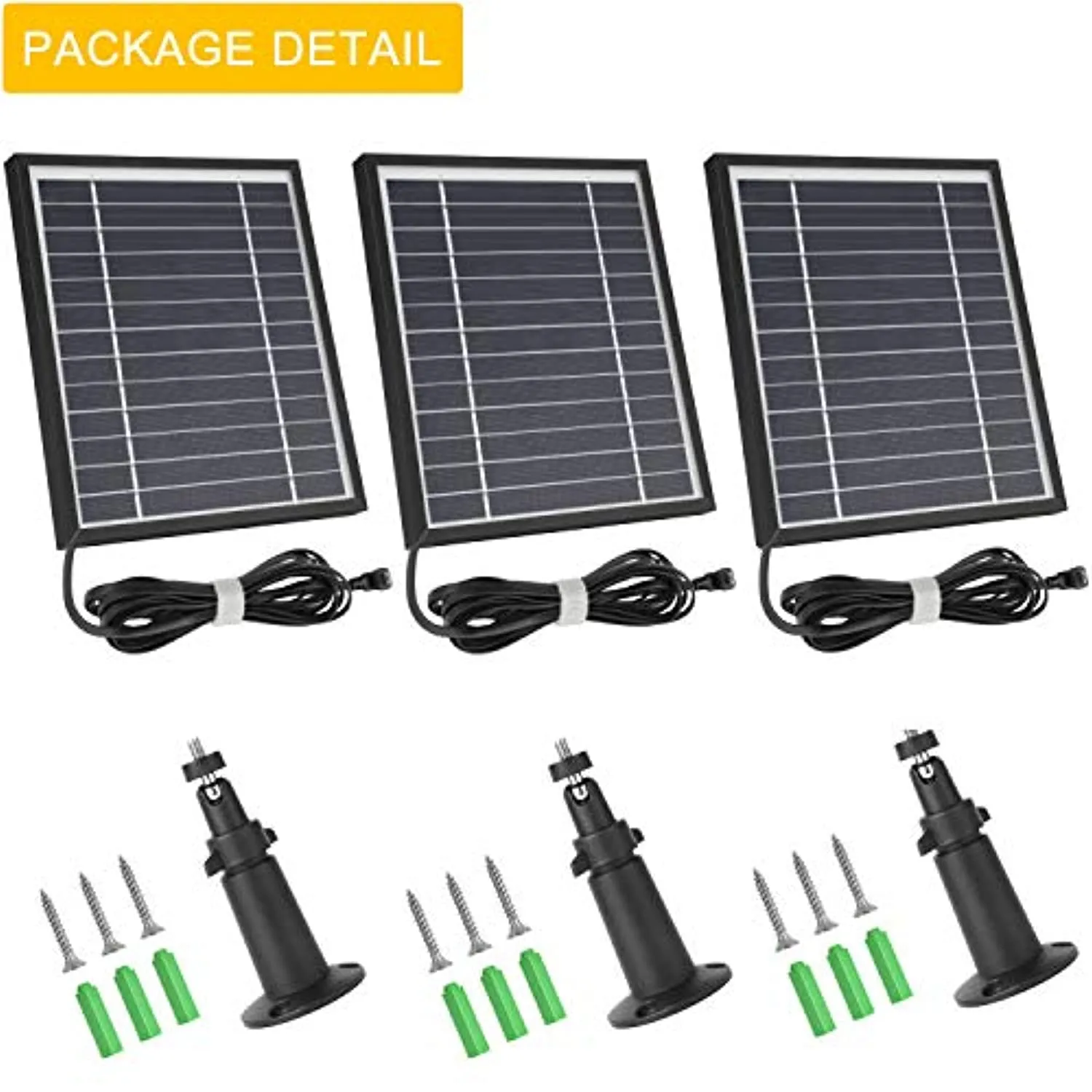 3 Pack Solar Panel Works for Blink Outdoor Camera, 11.8Ft Outdoor Power Charging Cable and Adjustable Mount Weatherproof