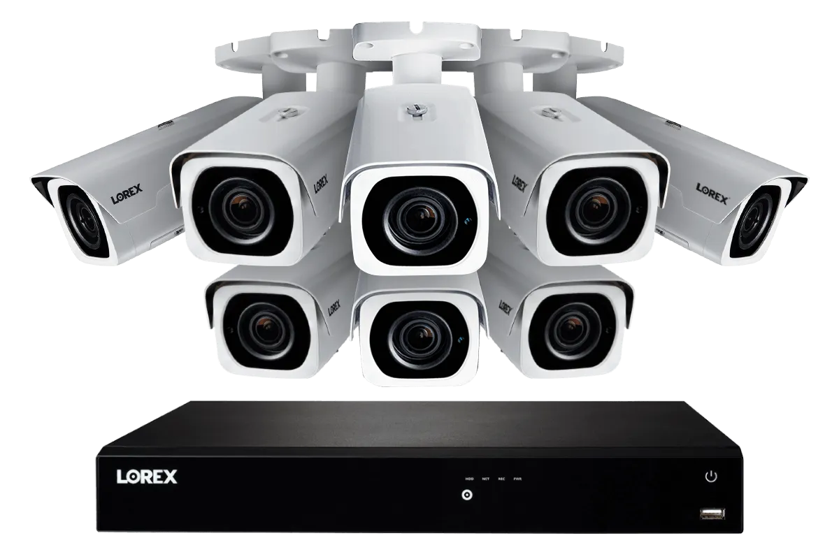 4K IP System with Eight 4K (8MP) Nocturnal IP Motorized Varifocal Metal Cameras