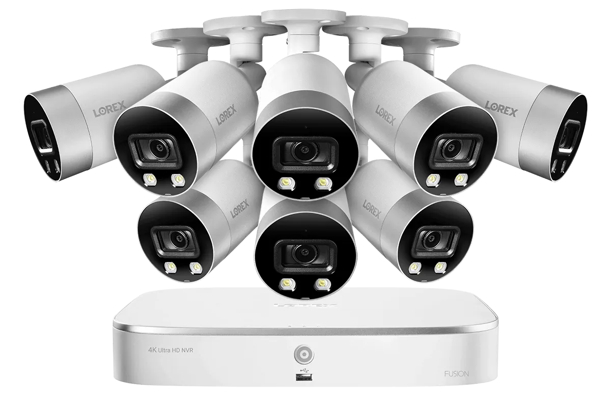 4K Ultra HD 8-Channel IP Security System with Smart Deterrence 4K (8MP) Cameras, Smart Motion Detection and Smart Home Voice Control