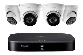 4K Ultra HD 8-Channel Security System with Four 4K (8MP) Dome Cameras, Advanced Motion Detection and Smart Home Voice Control