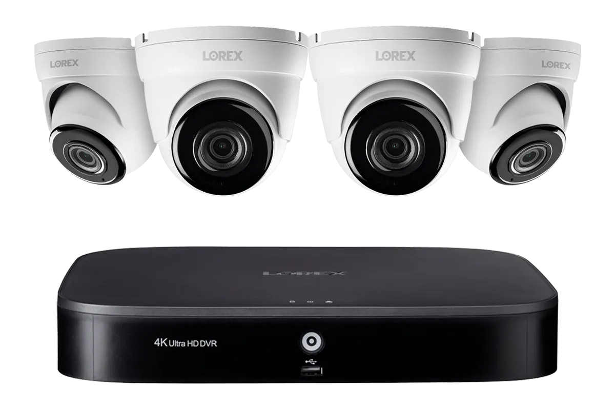 4K Ultra HD 8-Channel Security System with Four 4K (8MP) Dome Cameras, Advanced Motion Detection and Smart Home Voice Control