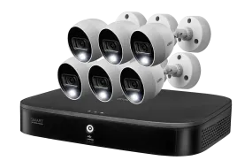 4K Ultra HD Security System with Six 4K (8MP) Active Deterrence Cameras featuring Smart Motion Detection and Smart Home Voice Control