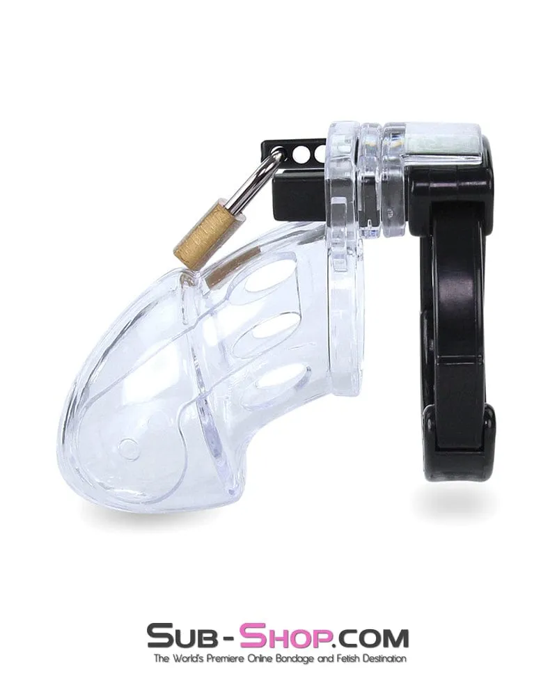 5779AE      Jacked Up Adjustable Clear Polycarbonate Locking Male Cock Cuff Chastity Device - MEGA Deal