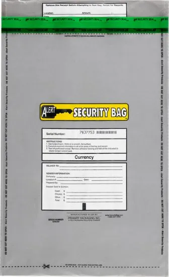 Alert 1218AV-250 Bank Deposit Bag Clear 12" x 18" - 250 Pack