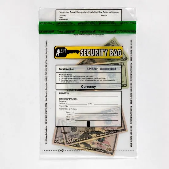 Alert 1520AV-250 Bank Deposit Bag Clear 15" x 20" - 250 Pack