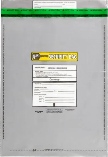 Alert 1520AV-250 Bank Deposit Bag Clear 15" x 20" - 250 Pack