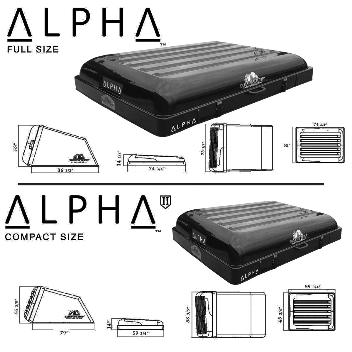 Alpha Hardshell Rooftop Tent, ABS, 2-3 Person, Gray