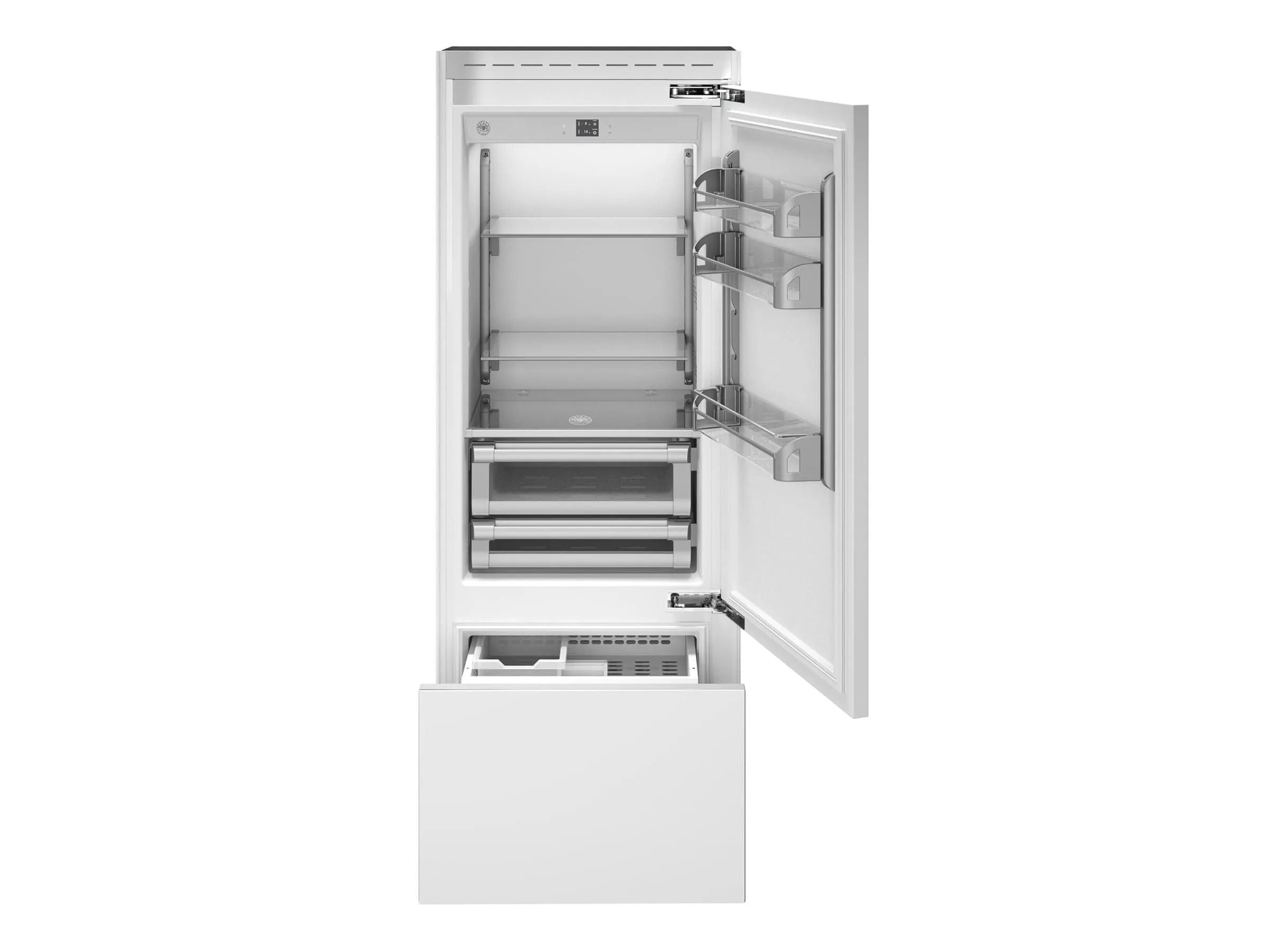 Bertazzoni 30 inch Right Door Built-In Bottom Mount Refrigerator With Ice Maker REF30BMBIPRT