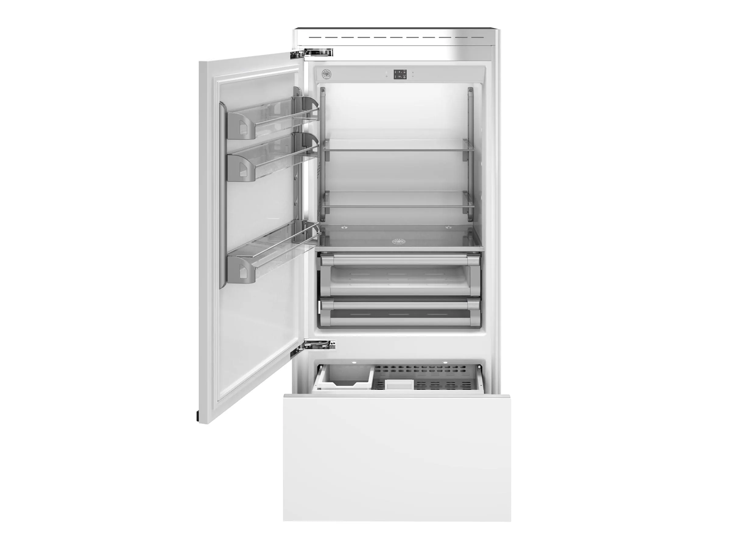 Bertazzoni 36 inch Left Door Built-In Bottom Mount Refrigerator REF36BMBIPLT