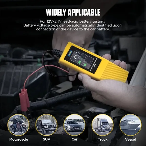 GT-BT70 - Autool BT70 12V/24V Digital Battery Tester | Voltage and Battery Display | 2-Inch HD Screen