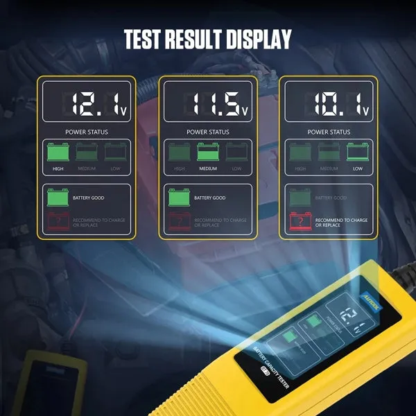 GT-BT70 - Autool BT70 12V/24V Digital Battery Tester | Voltage and Battery Display | 2-Inch HD Screen