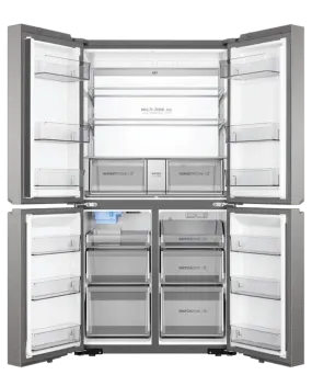 Haier 623L 600 Series Quad Door Refrigerator Freezer Ice & Water Stainless Steel