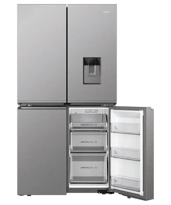 Haier 623L 600 Series Quad Door Refrigerator Freezer Ice & Water Stainless Steel