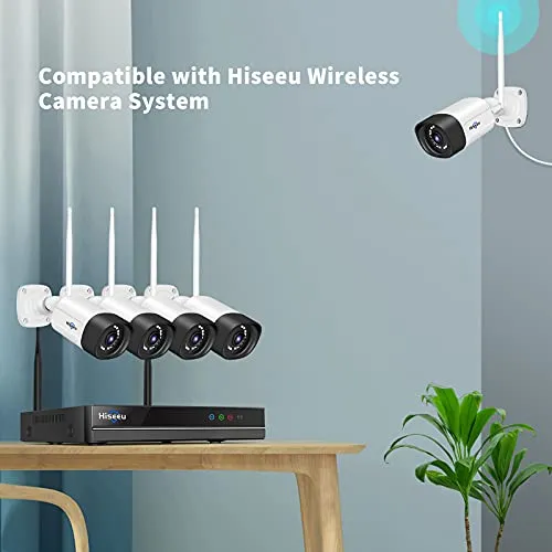 Hiseeu 2K,Two Way Audio Wireless Security Camera System,1TB Hard Drive,4Pcs 3MP Cameras 10Channel NVR,Mobile&PC Remote,Outdoor IP66 Waterproof,Night Vision,Motion Alert,Plug&Play,7/24/Motion Record