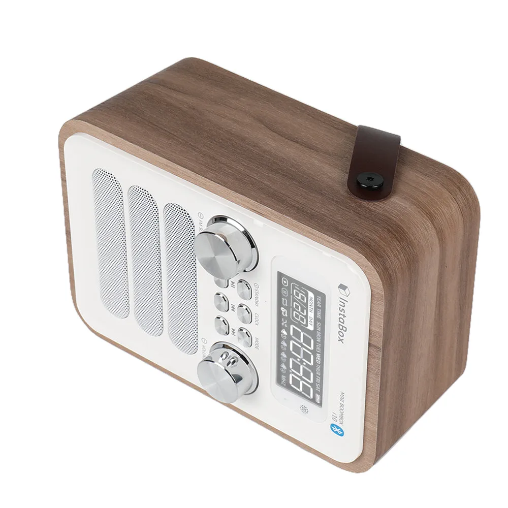 InstaBox i10 Wooden FM Clock Radio & Bluetooth Speaker [DISCONTINUED]