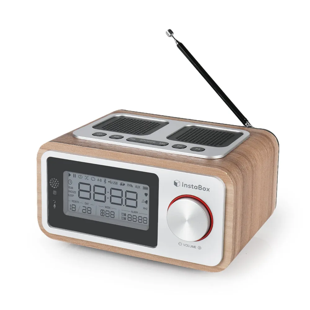 Instabox i30 Wooden Clock Radio & Bluetooth Speaker [DISCONTINUED]