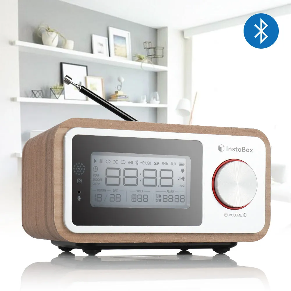 Instabox i30 Wooden Clock Radio & Bluetooth Speaker [DISCONTINUED]