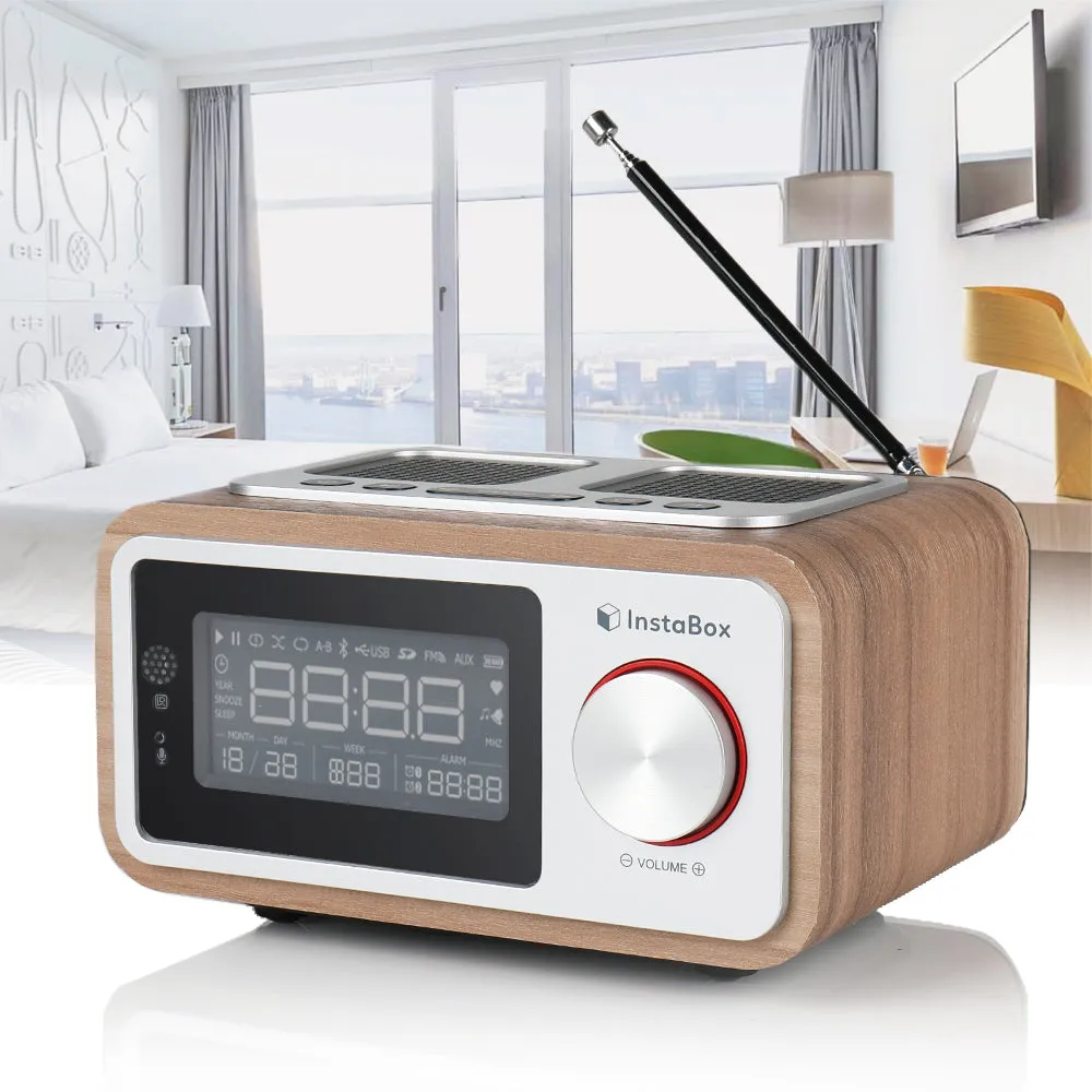 Instabox i30 Wooden Clock Radio & Bluetooth Speaker [DISCONTINUED]