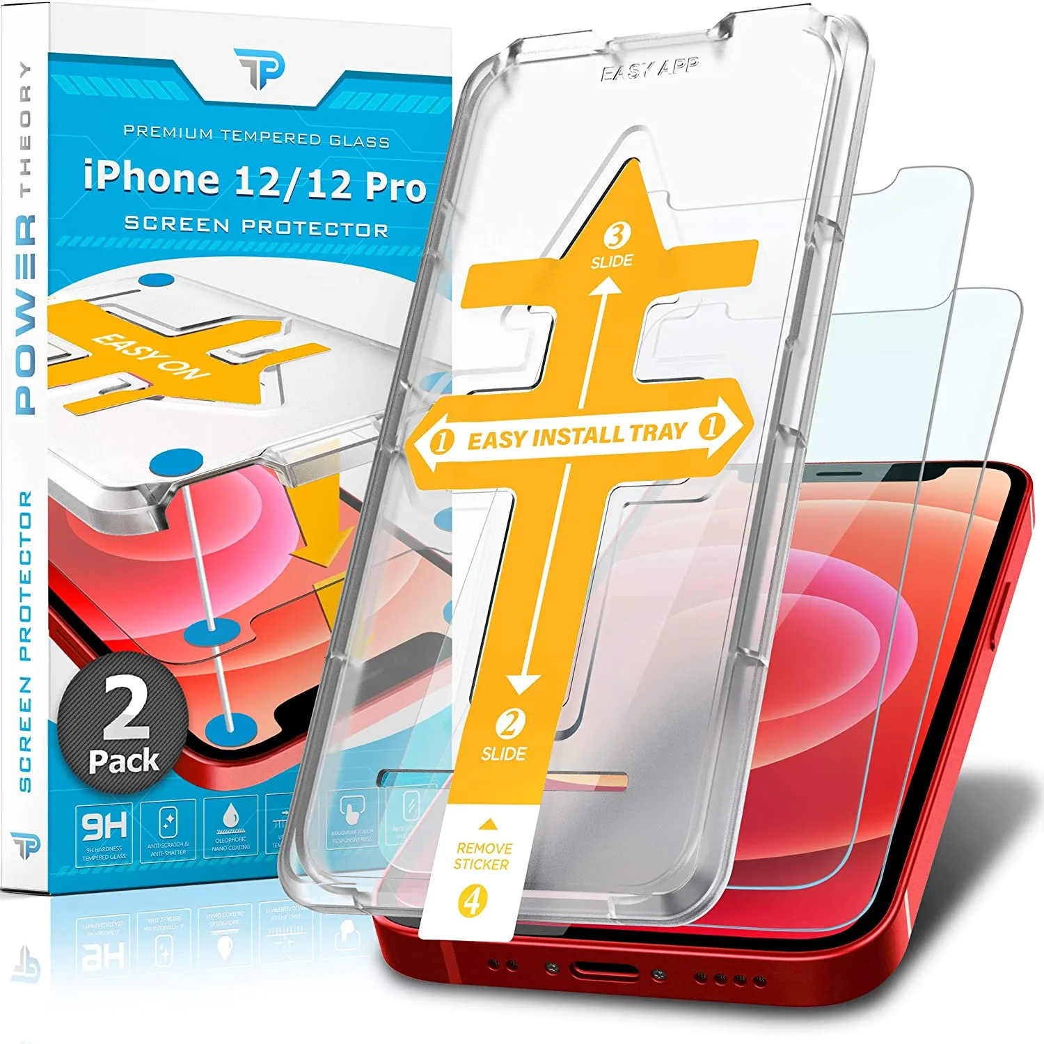 iPhone 12 Pro / iPhone 12 Tempered Glass Screen Protector [2-Pack]