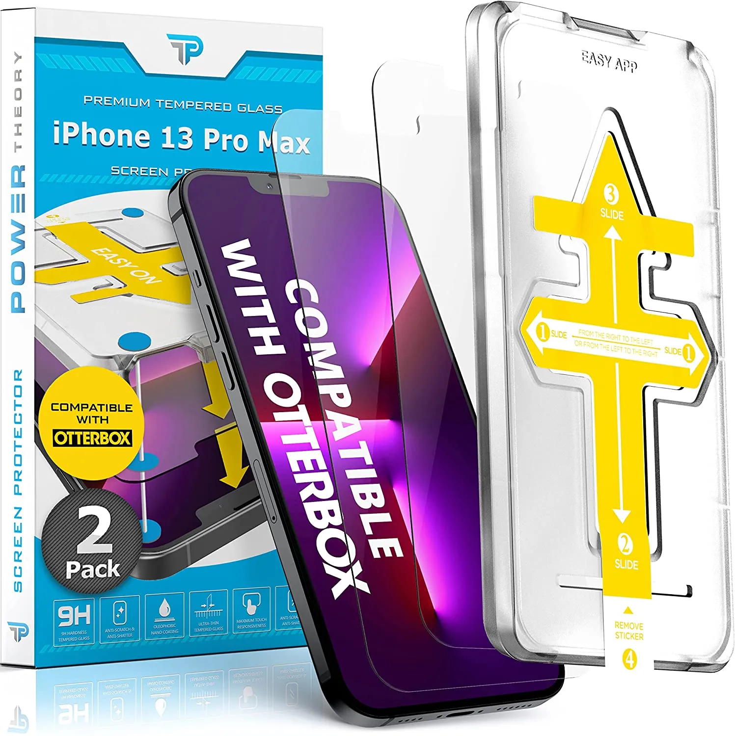 iPhone 13 Pro Max Otterbox Compatible Glass Screen Protector [2-Pack]