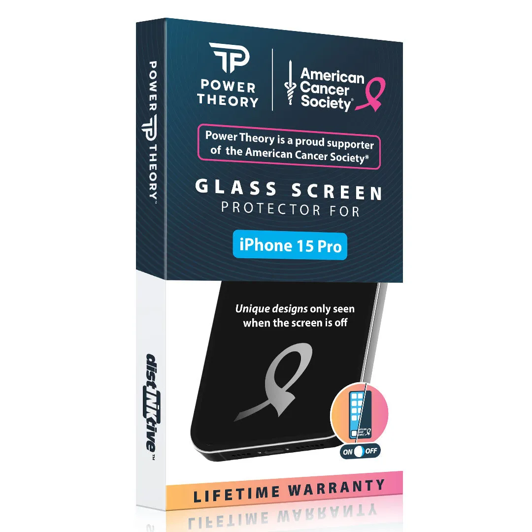 iPhone 15 Pro Tempered Glass Screen Protector Benefitting The American Cancer Society [2-Pack]