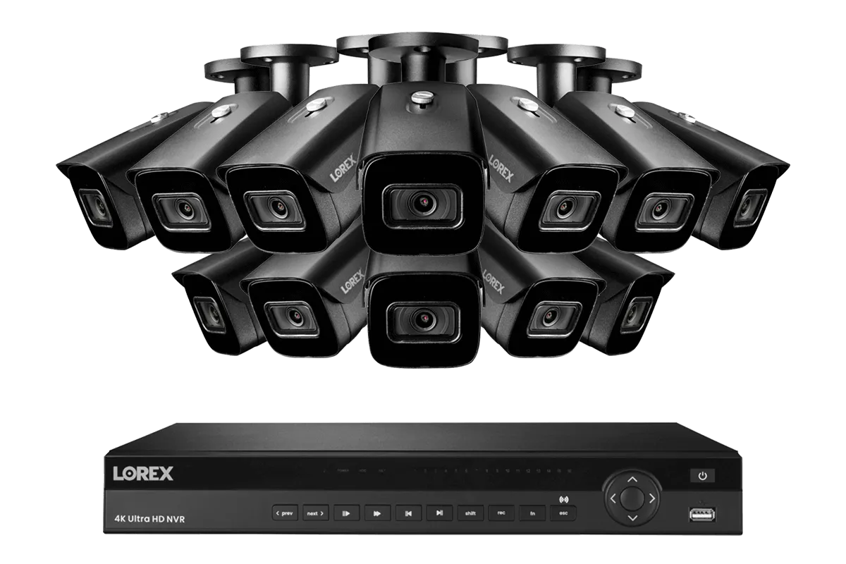 Lorex Nocturnal 3 4K 16-Channel 4TB Wired NVR System with Smart IP Cameras, 30FPS Recording and Motorized Varifocal Zoom Lenses