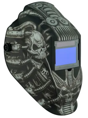 Metal Man ATEC8735SGC Techno Skull BIG Window Variable Shade Auto Darkening Welding Helmet