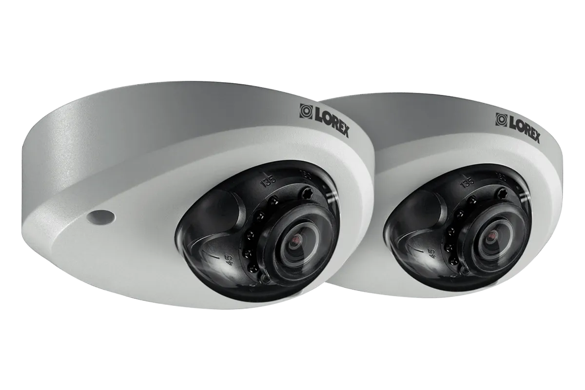 Mini Audio HD IP 2K Metal Dome Security Camera, 150ft Color Night Vision (2-pack)