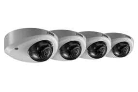 Mini Audio HD IP 2K Metal Dome Security Camera, 150ft Color Night Vision (4-pack)