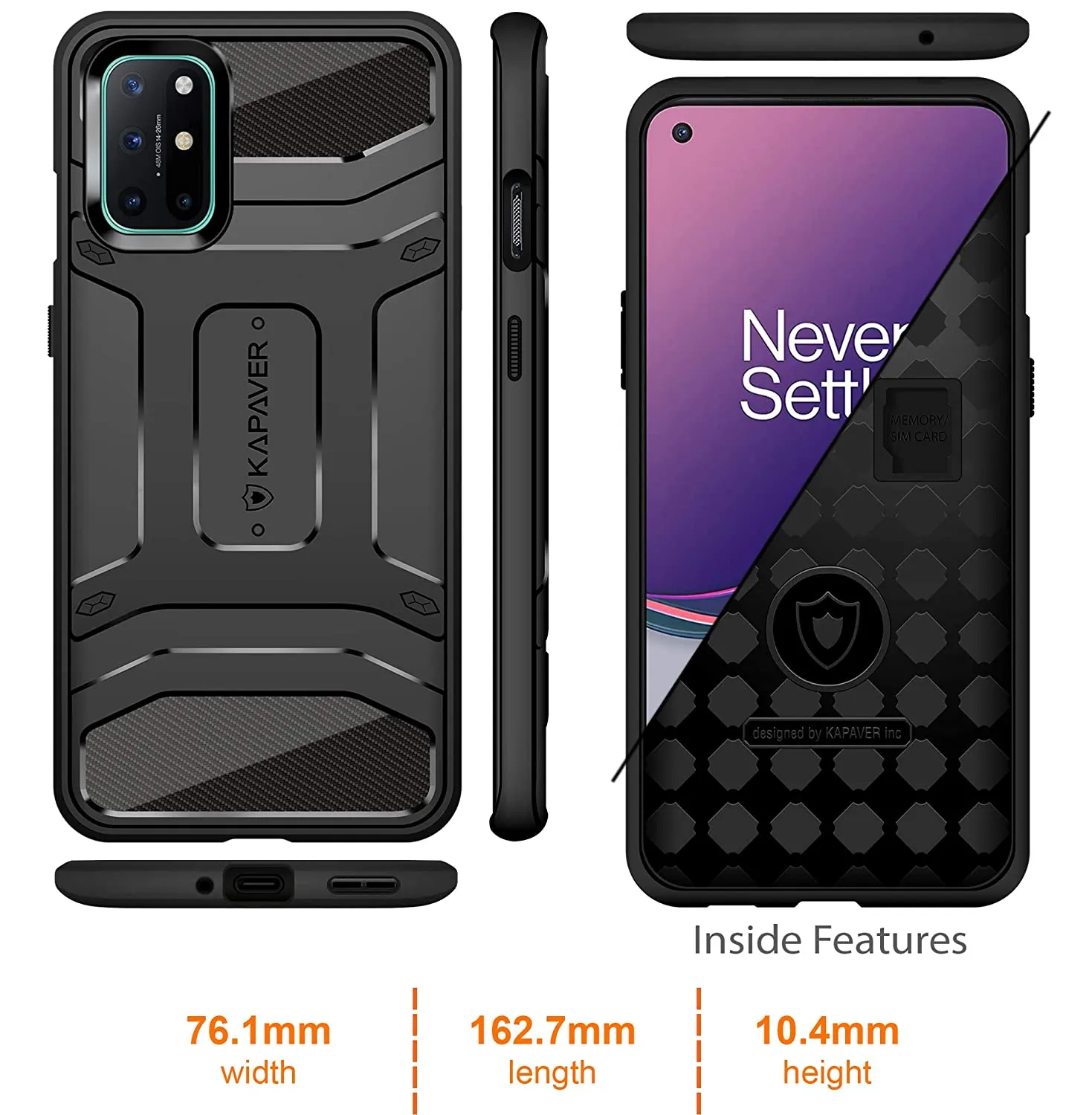 OnePlus 8T 5g Back Cover Case | Rugged - Black