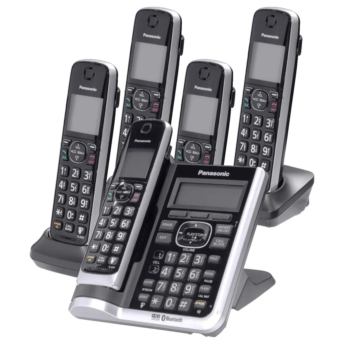 Panasonic KX-TG885SK DECT 6.0 Link2Cell Bluetooth Answering System w/5 Handsets