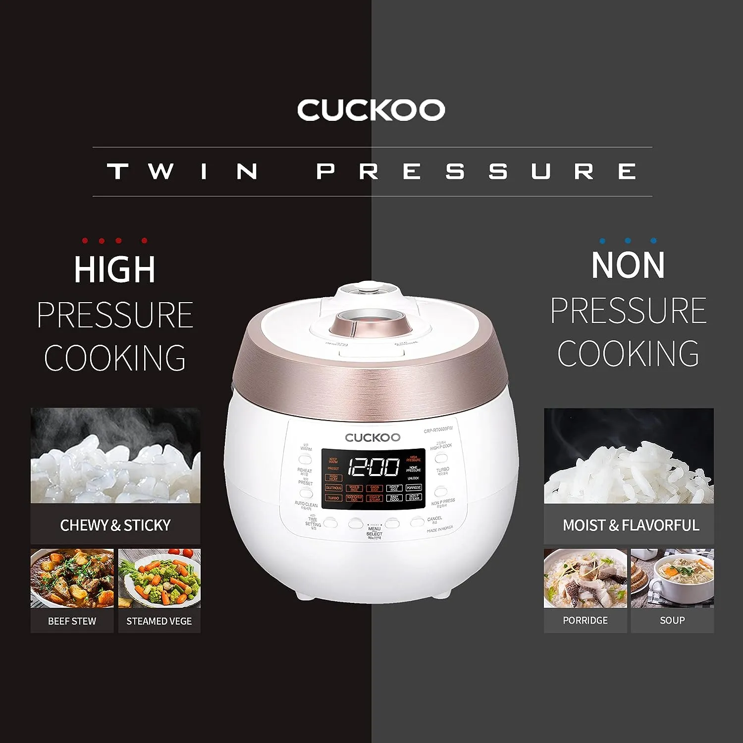 Refurbished B grade 6-Cup HP Twin Pressure Rice Cooker (CRP-RT0609F)