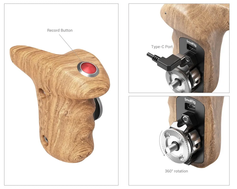 SmallRig Rosette Side Handle with Record Start/Stop Remote Trigger 3324